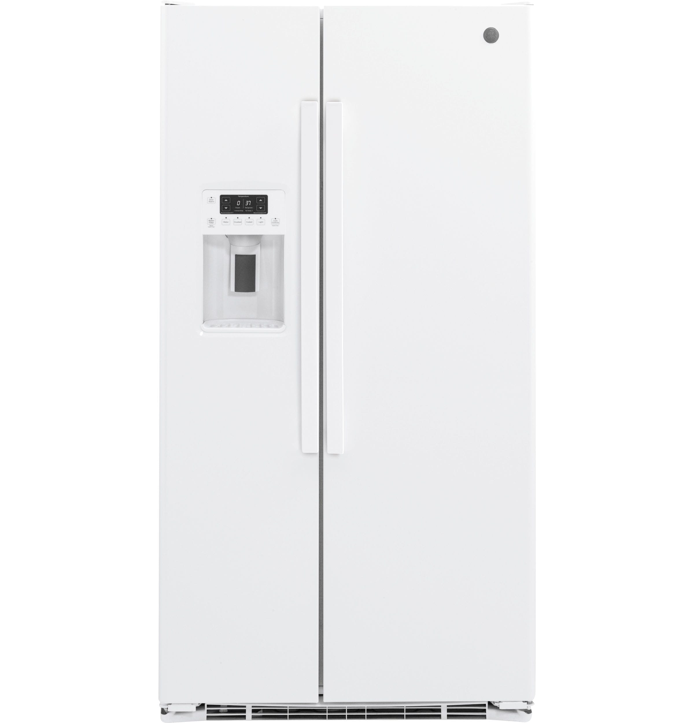 GE 21.9-cu ft Counter-Depth Side-by-Side Refrigerator with Ice Maker ,Water and Ice Dispenser ( White )