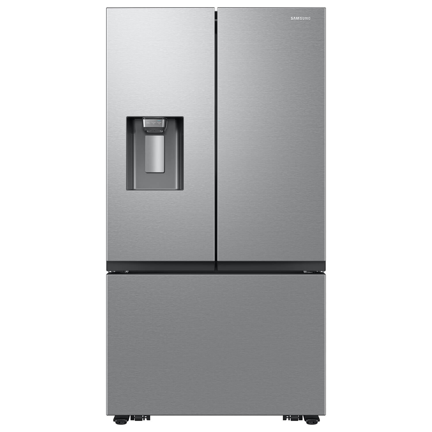 Samsung Counter-Depth Mega Capacity 25.5-cu ft 3 -Door Smart Compatible French Door Refrigerator with Ice Maker with Water and Ice Dispenser ( Fingerprint Resistant Stainless Steel ) ENERGY STAR Certified