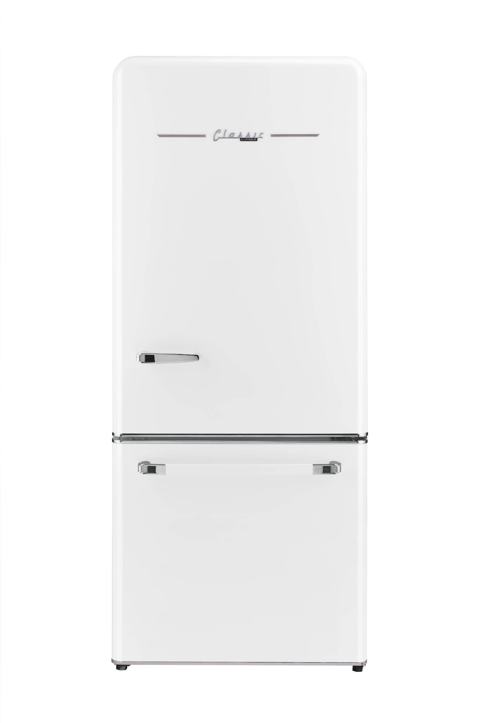 UNIQUE Classic Retro 17.7-cu ft Counter-Depth Bottom-Freezer Refrigerator with Ice Maker ( Marshmallow White ) ENERGY STAR Certified
