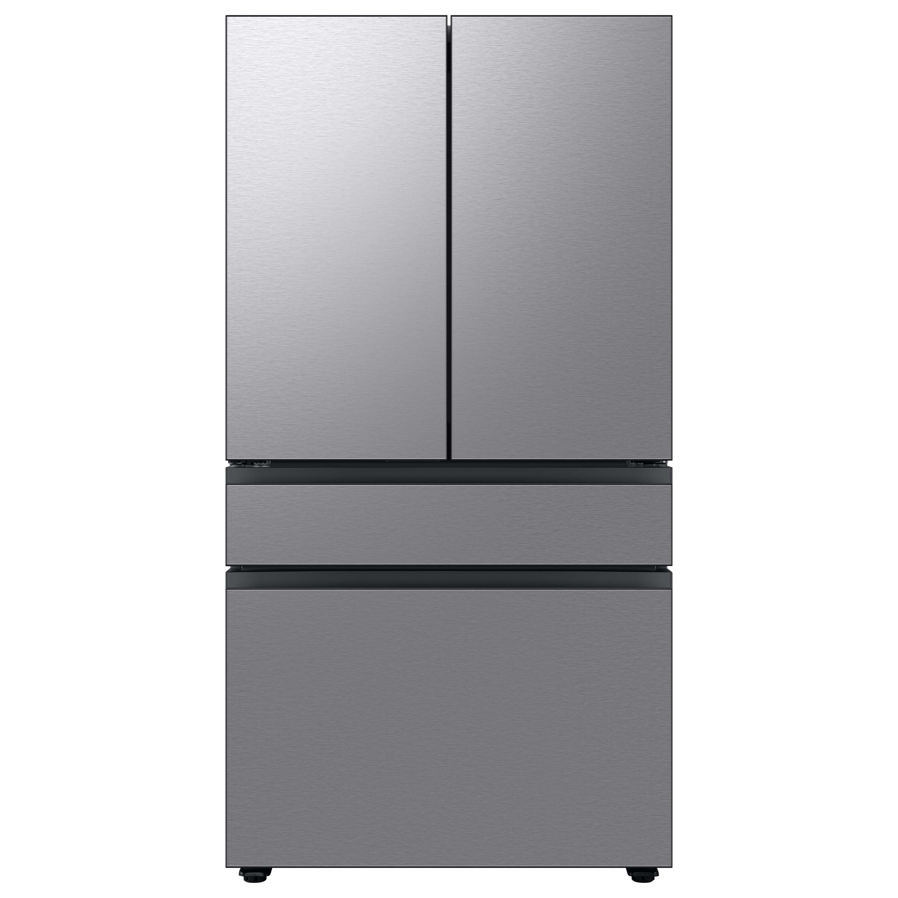 Samsung Bespoke Standard-Depth Beverage Center 28.8-cu ft 4 -Door Smart Compatible French Door Refrigerator with Dual Ice Maker with Water Dispenser and Door within Door ( Stainless Steel - All Panels ) ENERGY STAR Certified