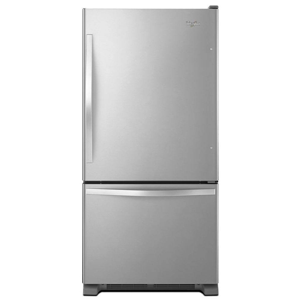 Whirlpool 18.7-cu ft Standard-Depth Bottom-Freezer Refrigerator with Ice Maker ( Stainless steel ) ENERGY STAR Certified
