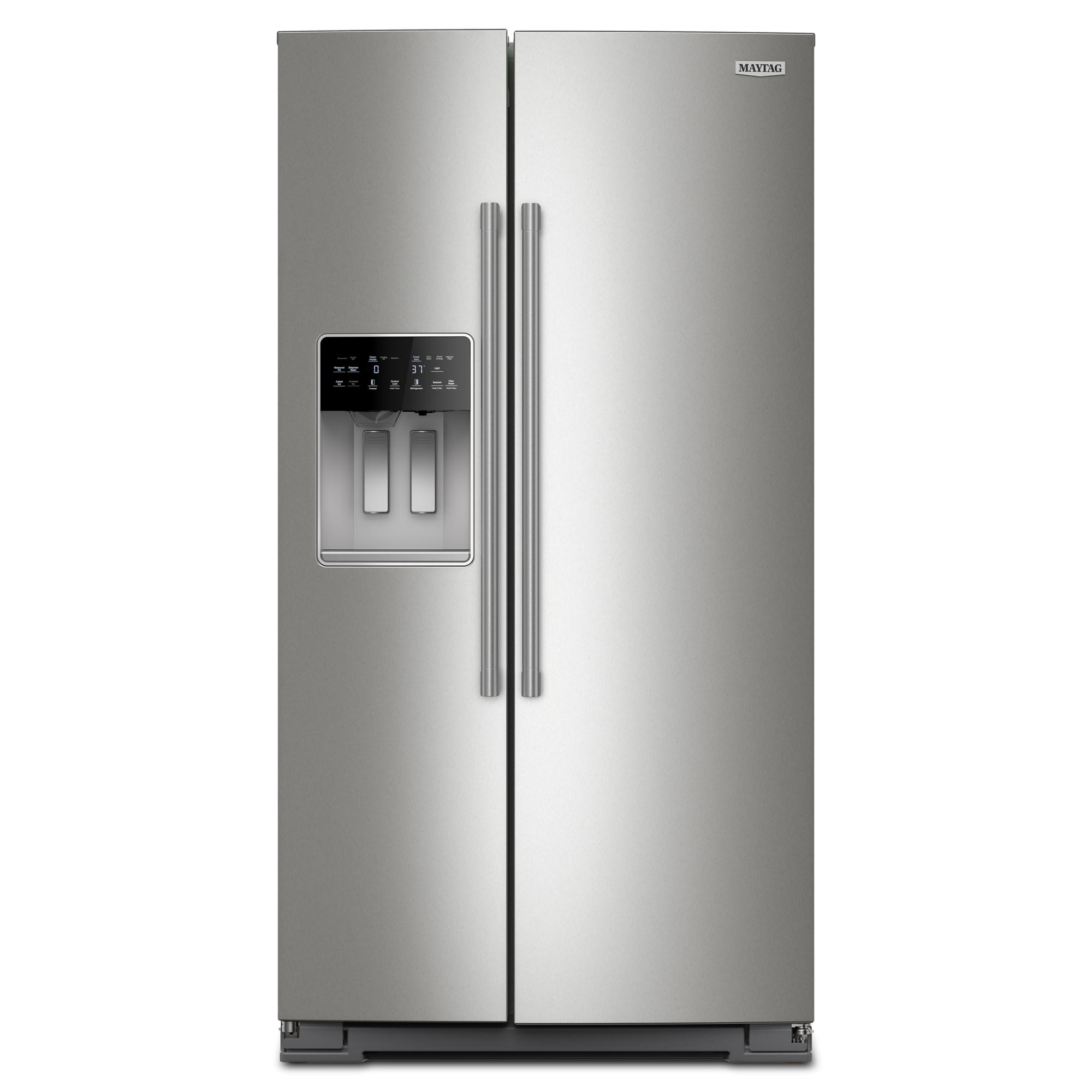 Maytag 28.7-cu ft Side-by-Side Refrigerator with Ice Maker ,Water and Ice Dispenser ( Fingerprint Resistant Stainless Finish )