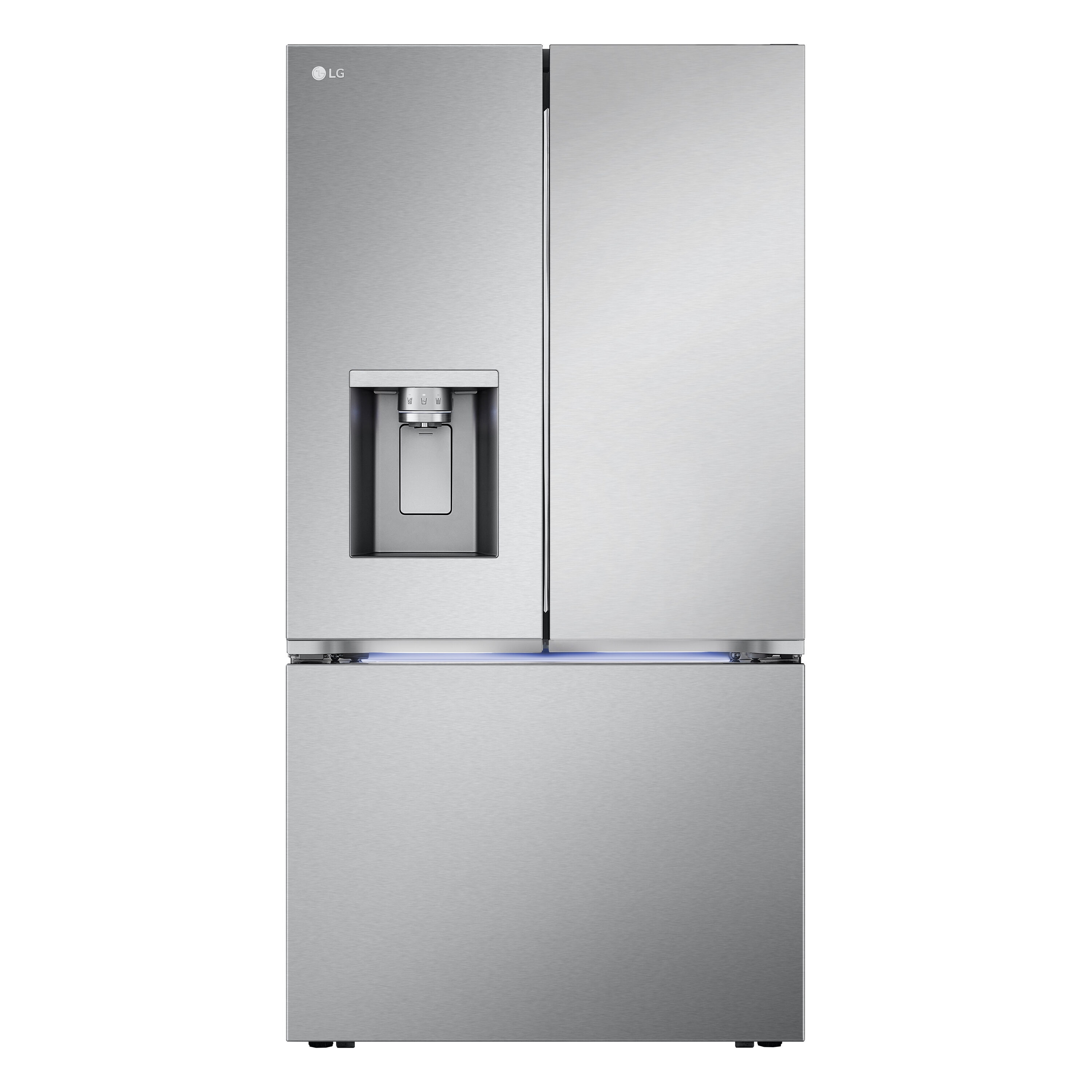 LG Counter-Depth MAX and 4 Types of Ice 25.5-cu ft 3 -Door Smart Compatible French Door Refrigerator with Dual Ice Maker with Water and Ice Dispenser ( PrintProof Stainless Steel ) ENERGY STAR Certified