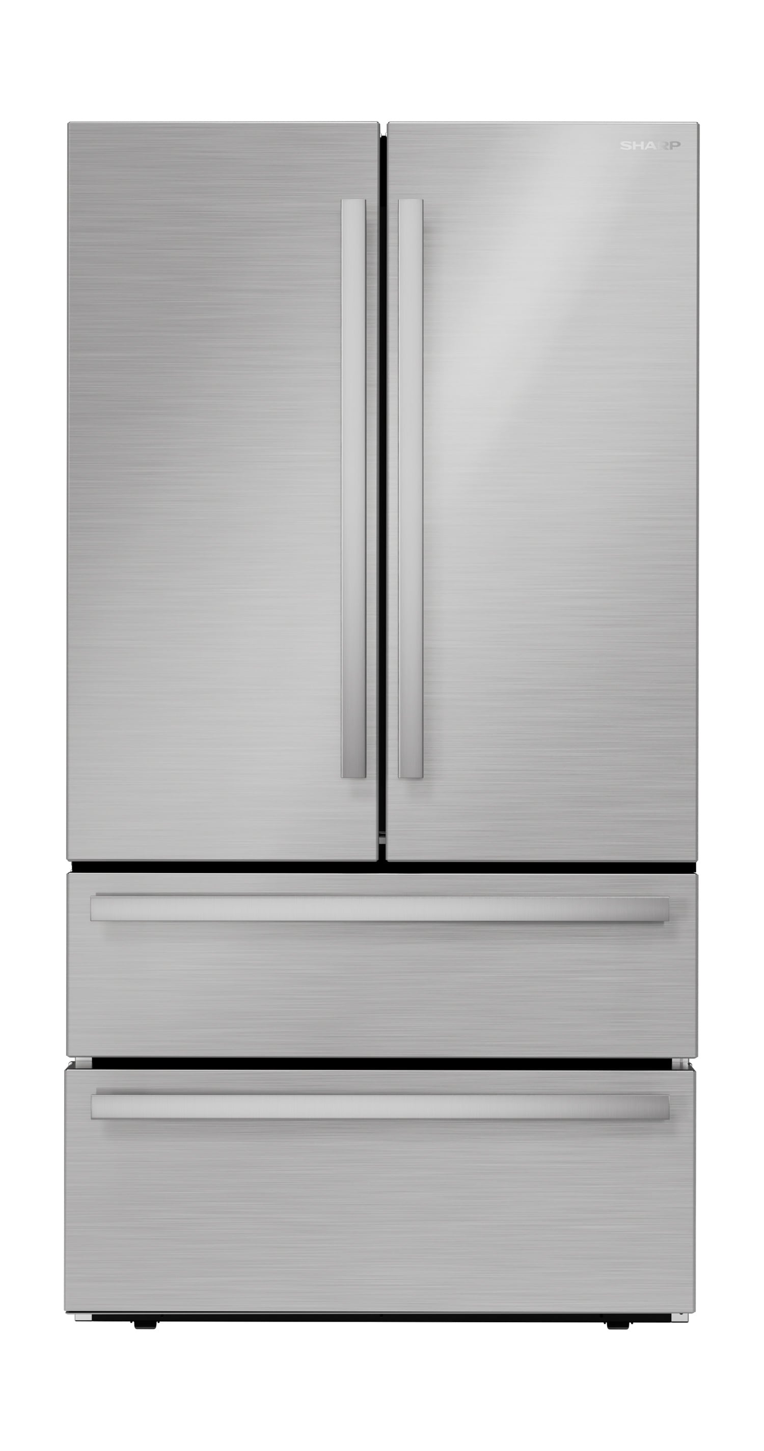 Sharp Counter-Depth 22.5-cu ft 4 -Door French Door Refrigerator with Ice Maker ( Stainless steel ) ENERGY STAR Certified