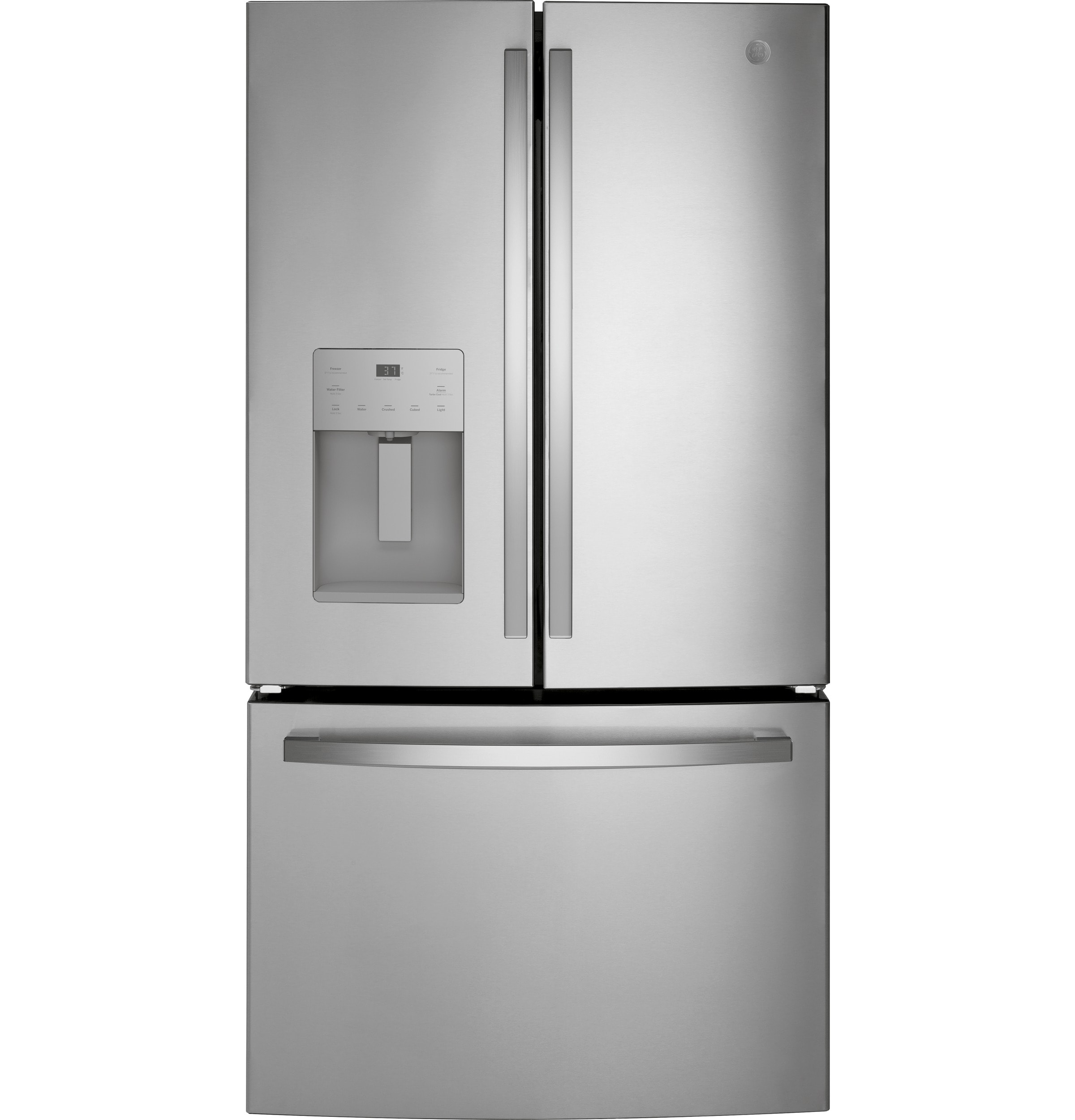 GE 25.6-cu ft French Door Refrigerator with Ice Maker, Water and Ice Dispenser (Fingerprint-resistant Stainless Steel) ENERGY STAR